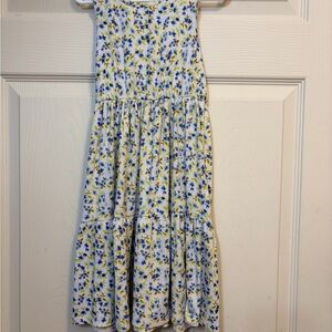 Heart & Hips Blue and Yellow Floral Kids Dress